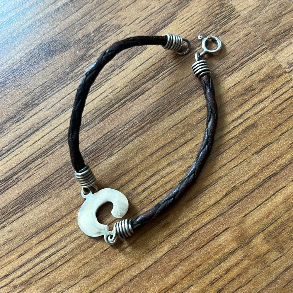 Sterling leather bracelet